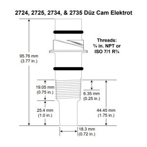 GF 3-2724-00 DryLoc pH Elektrod, Elektrot, Sensör 159001545